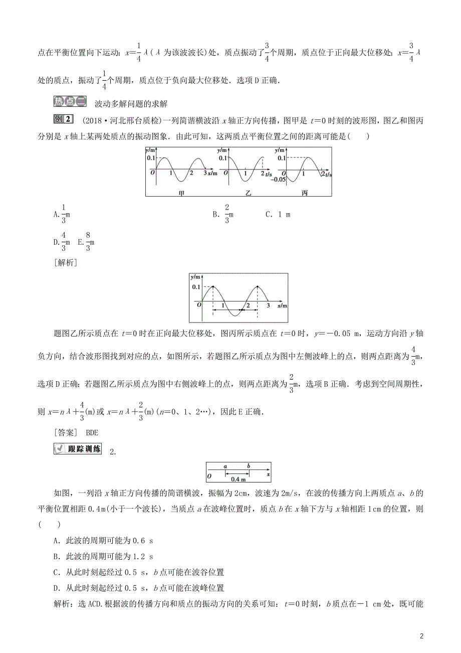 2019高考物理一轮复习第十四章机械振动与机械波光电磁波与相对论第5讲章末热点集训学案_第2页