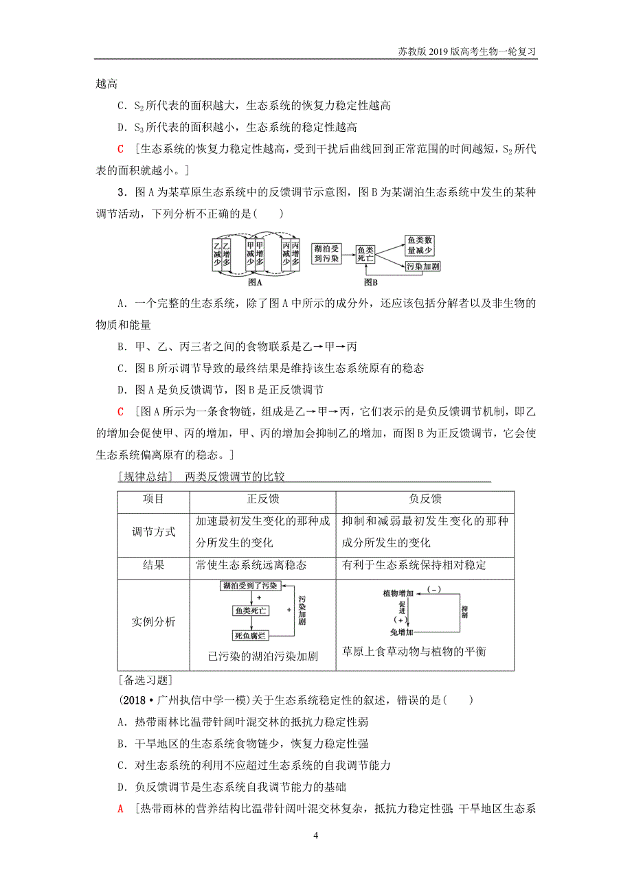 2019版高考生物一轮复习第9单元种群和群落第5讲生态系统的稳定性和生态环境的保护学案苏教版2_第4页