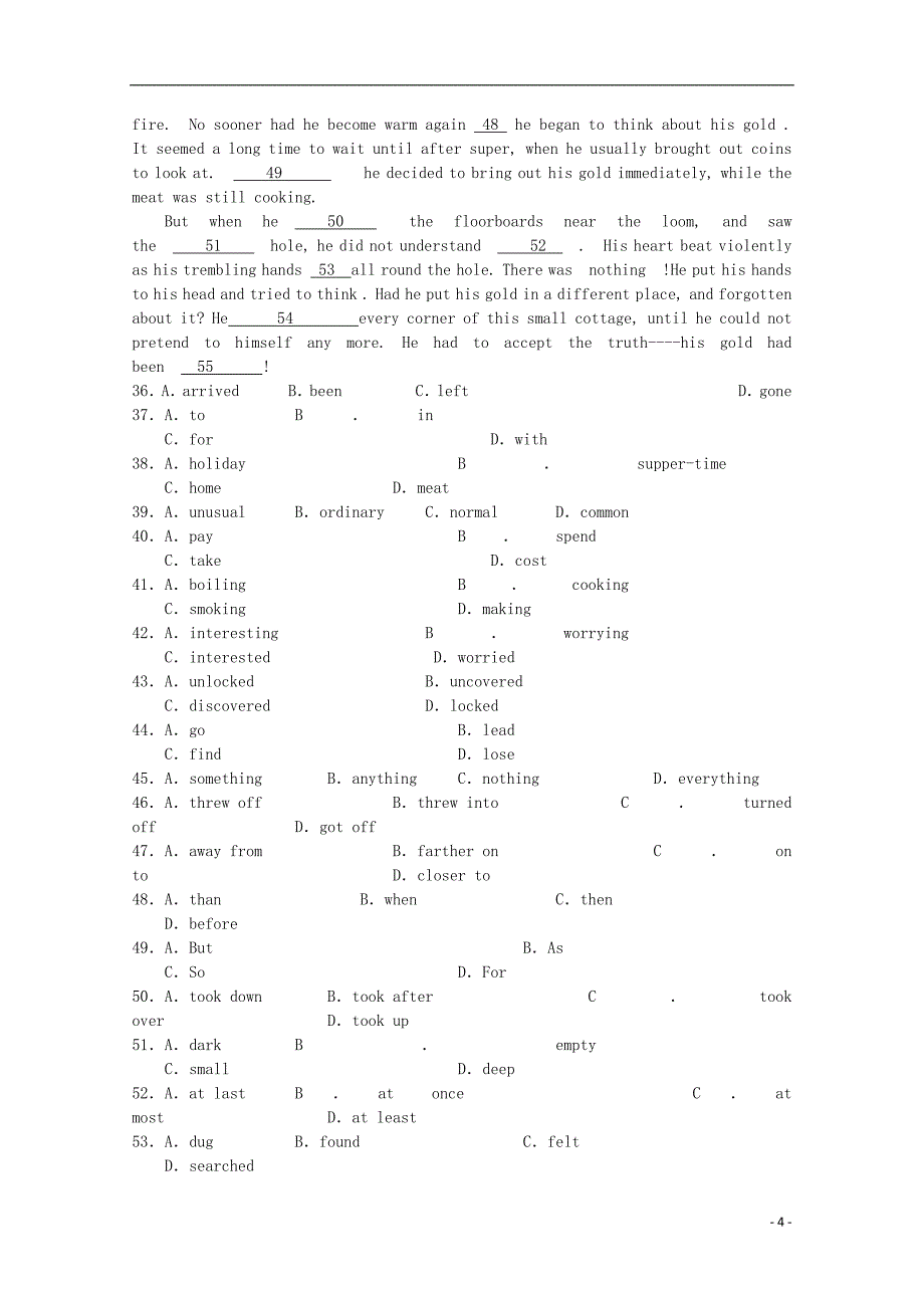 江苏省2017-2018学年高一英语上学期期中试题_第4页