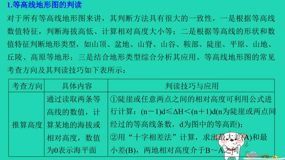 浙江鸭2018版高考地理大二轮复习专题二地球表面的形态微专题7等高线地形图的判读课件_第4页