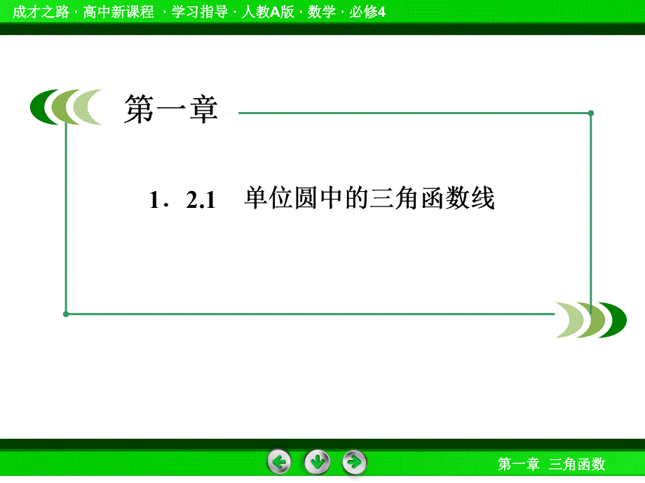 高一数学（人教a版）必修4课件：1-2-1单位圆中的三角函数线_第4页