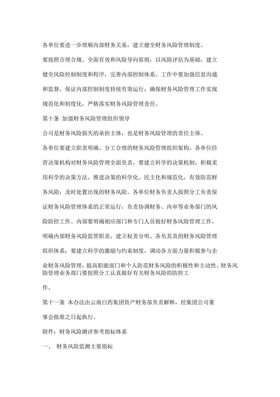 云南白药集团股份有限公司财务风险管理办法.doc_第5页