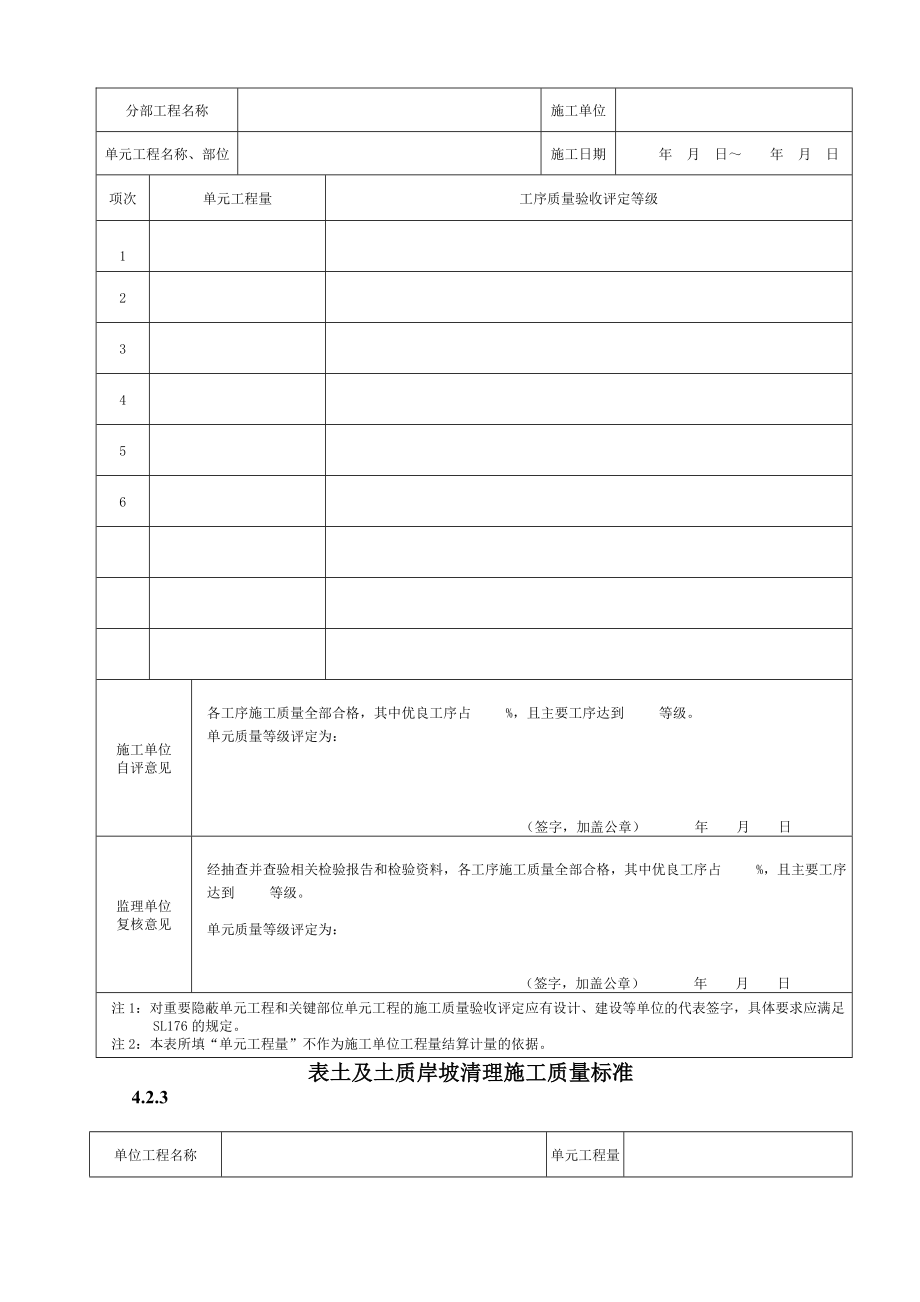 新规范全套__水利水电工程施工质量验收评定表样表_第4页