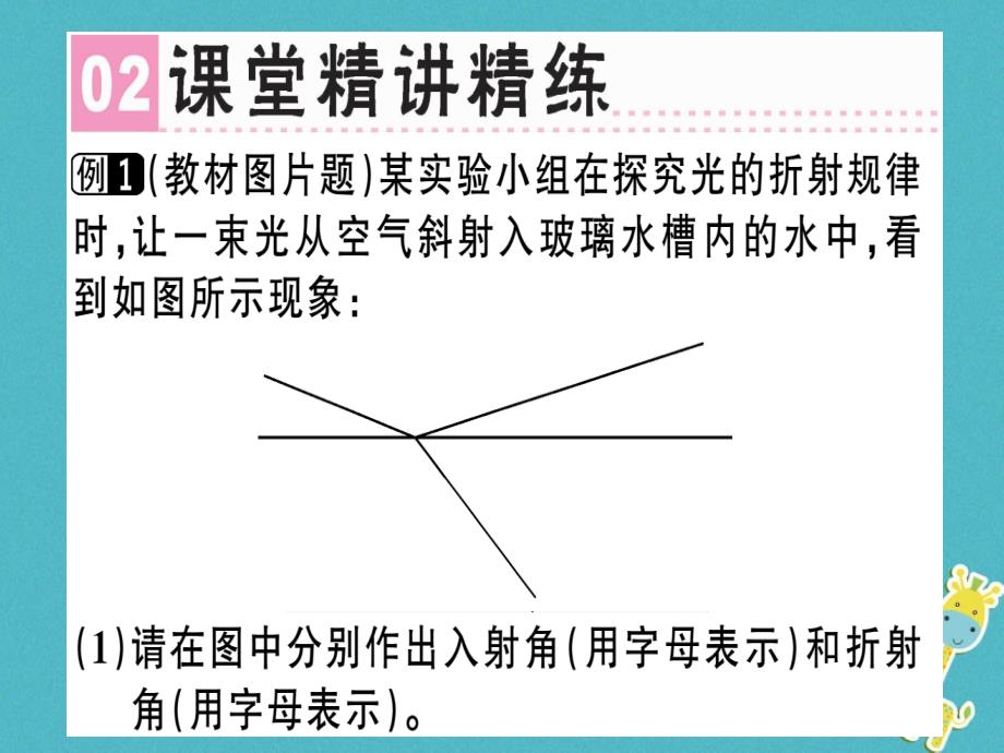 2018年八年级物理上册第四章第4节光的折射习题课件新人教版_第2页