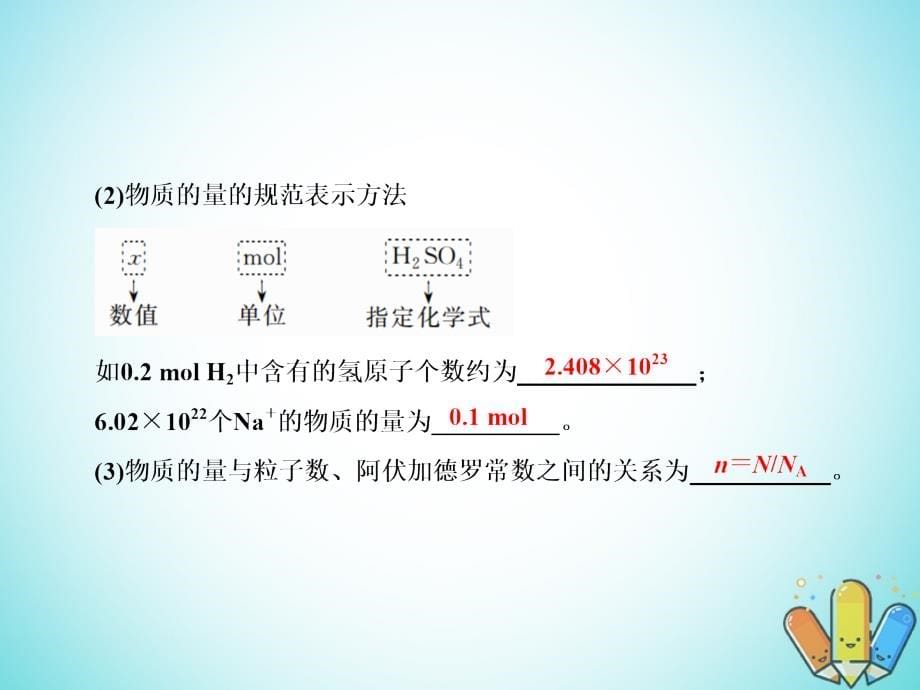 2019届高考化学一轮复习1.1物质的量气体摩尔体积课件_第5页