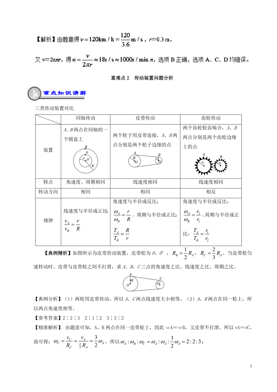 2018-2019学年高一物理暑假作业03圆周运动重难点通关_第3页