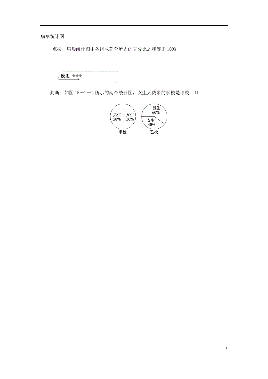 2018年秋八年级数学上册第15章数据的收集与表示15.2数据的表示1扇形统计图练习（新版）华东师大版_第3页