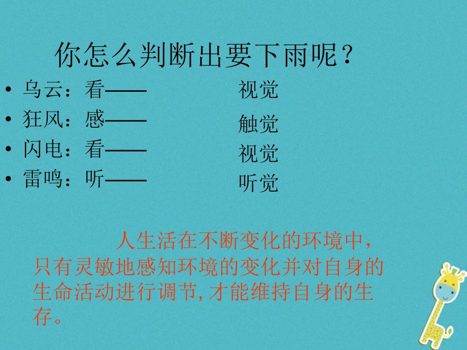 七年级生物下册4.6.1《人体对外界环境的感知》课件2鲁科版五四制_第3页