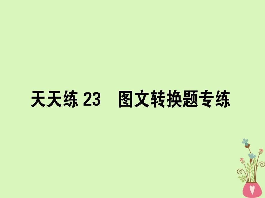 全国通用2019版高考语文一轮复习天天练23图文转换题专练课件_第1页