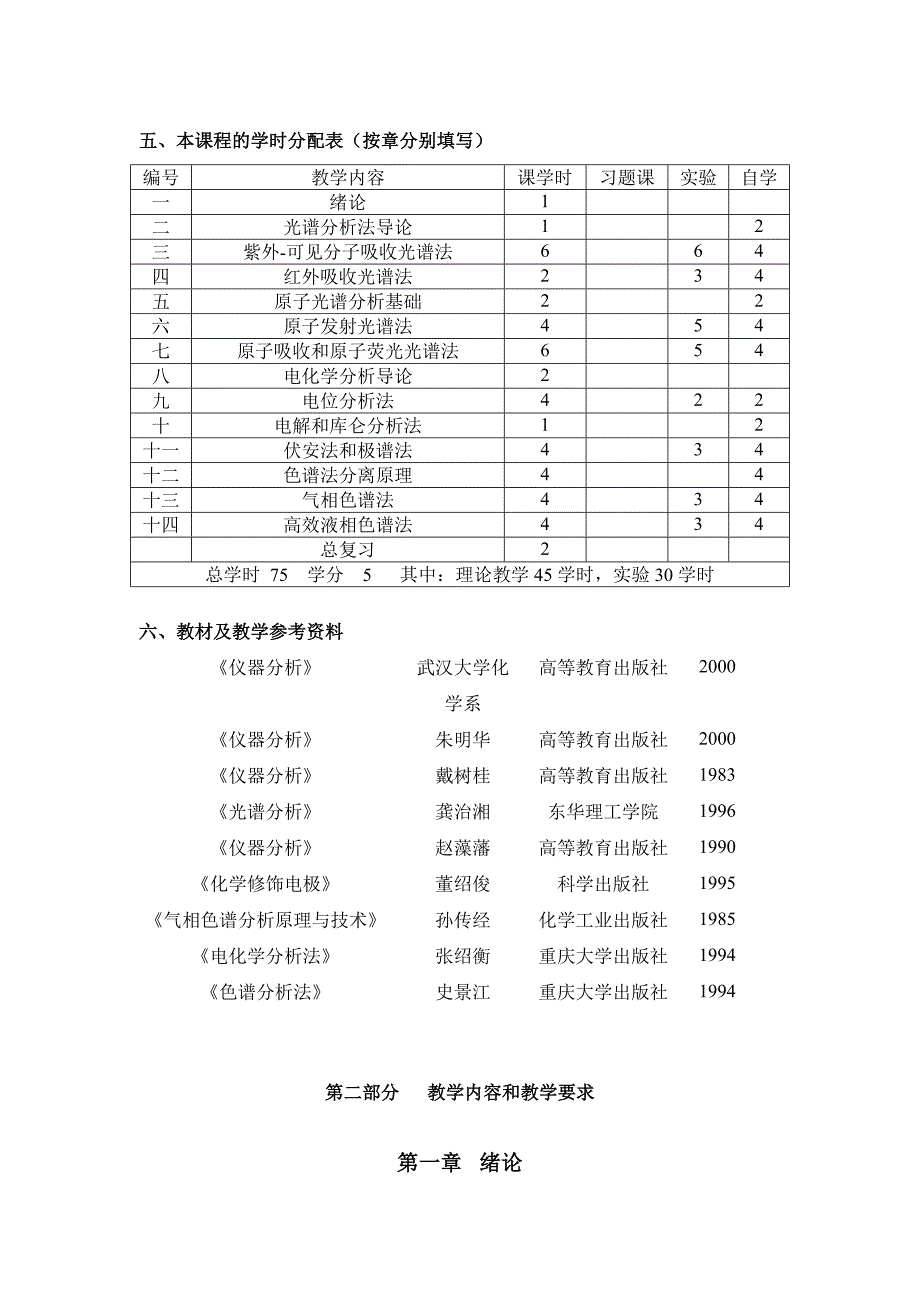 现代仪器分析教学大纲_第2页