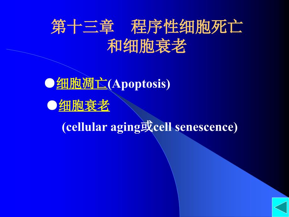 第十三章程序性细胞凋亡和细胞衰老_第1页
