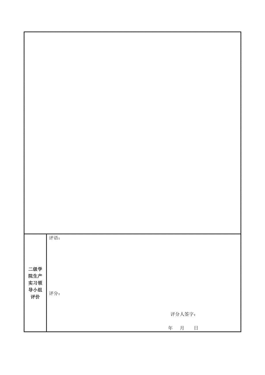 试点班学生生产实习鉴定表、实习总结报告表_第5页
