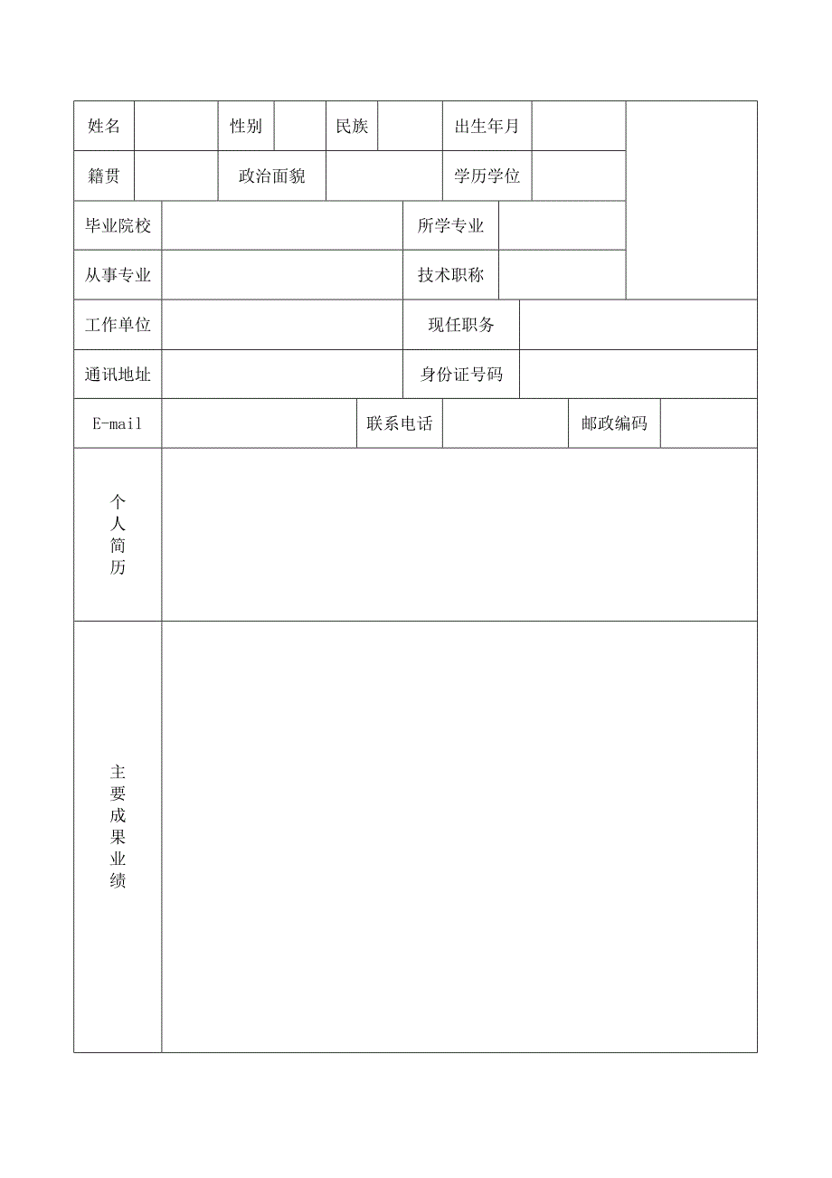 社会事业领军人才申报表2014_第2页