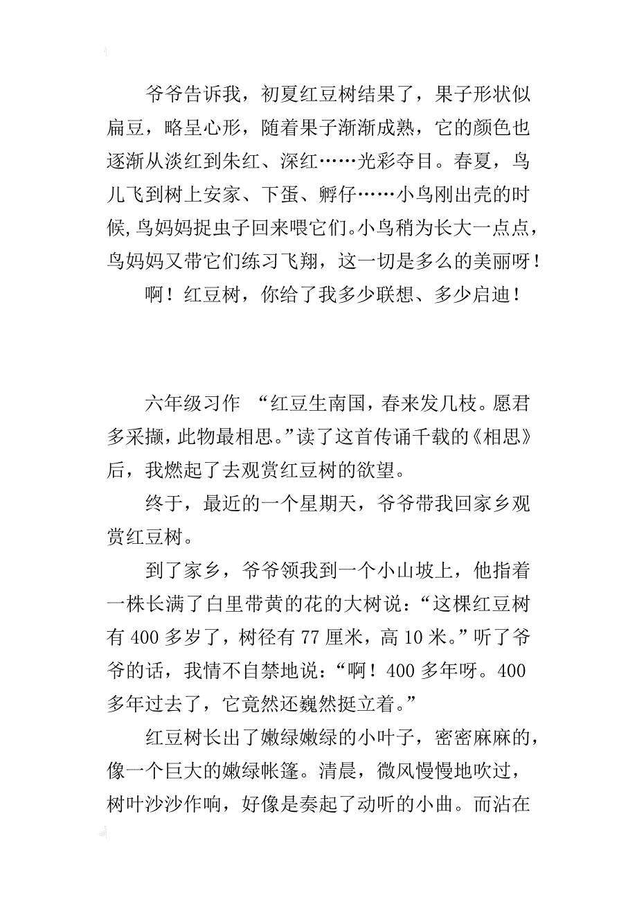 观赏红豆树500字小学生写家乡景物作文_第2页