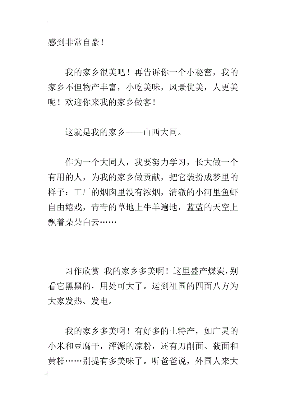 这就是我的家乡——山西大同600字美丽的家乡作文_第2页