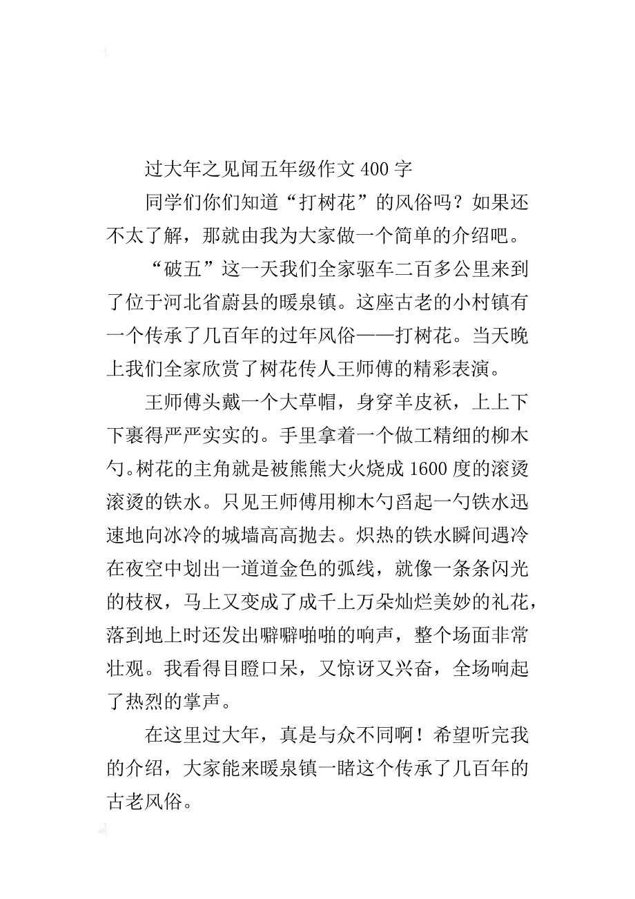 过大年之见闻五年级作文400字_第2页