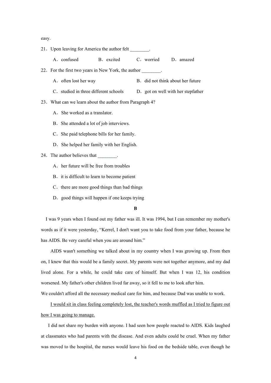 【英语】陕西省2015-2016学年高二上学期12月月考试题_第4页