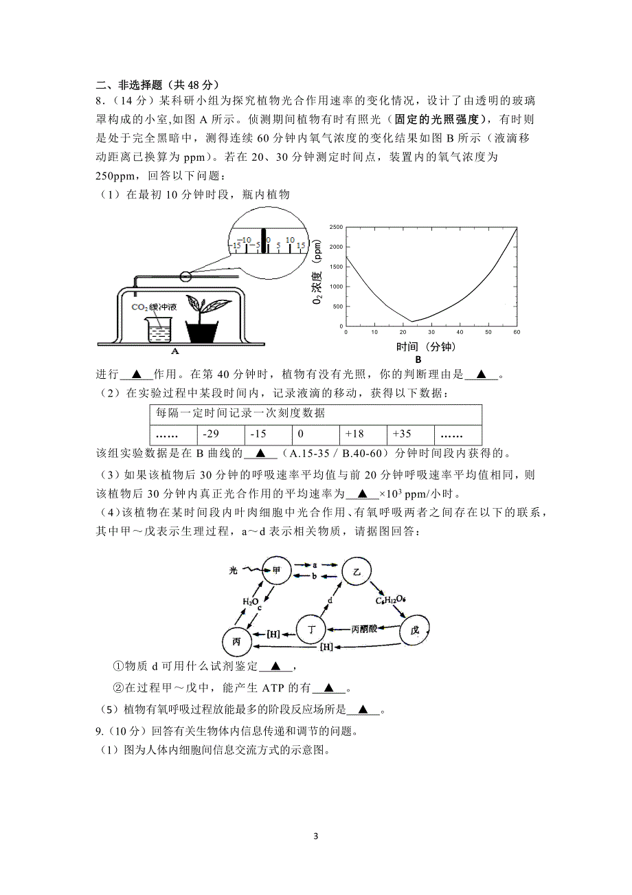 【生物】四川省遂宁二中实验学校2013届高三12月月考试_第3页