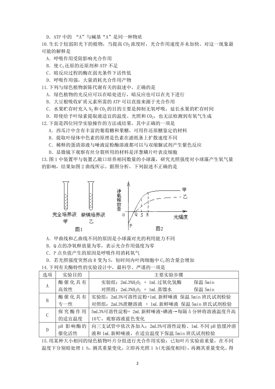 【生物】山东省2014届高三12月月考_第2页