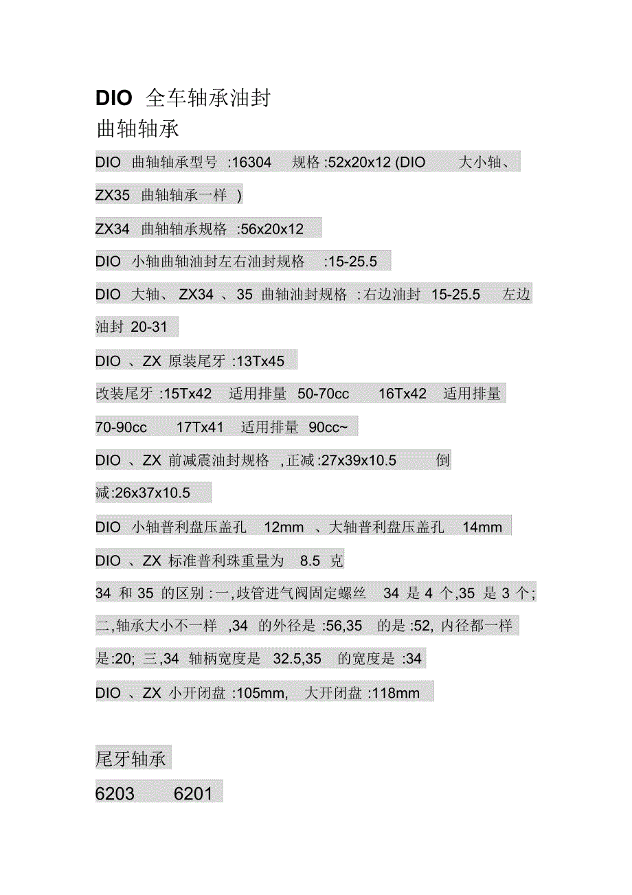 DIOJOG全车轴承油封_第1页