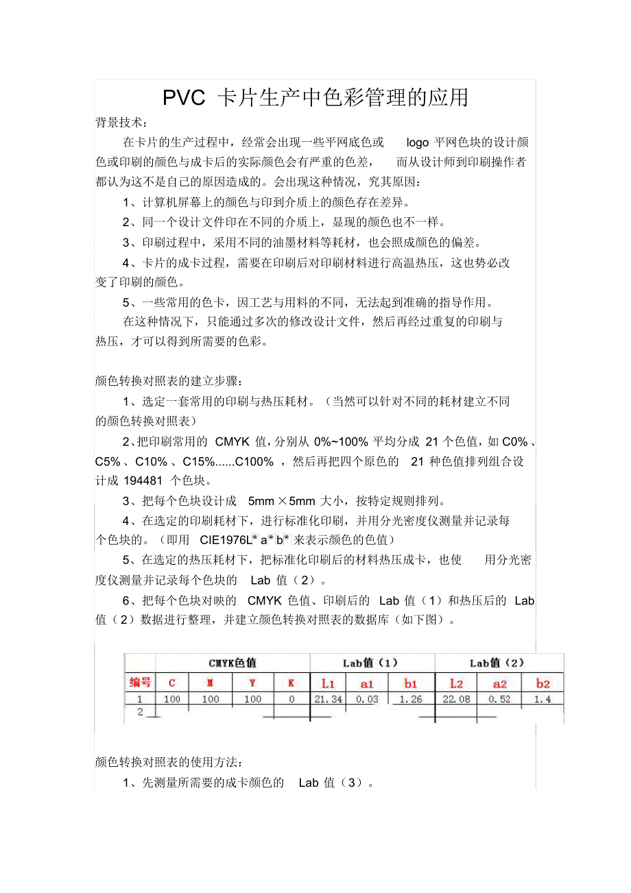 PVC卡片生产中色彩管理的应用_第1页