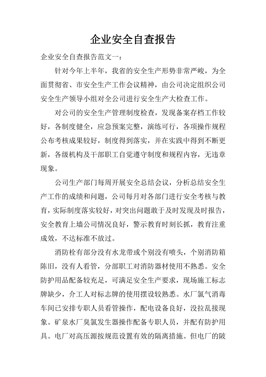 企业安全自查报告.docx_第1页