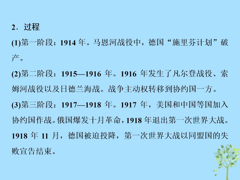 2019高考历史一轮复习 20世纪的战争与和平 第1讲 第一次世界大战与凡尔赛—华盛顿体系下的世界课件 新人教版选修3_第3页