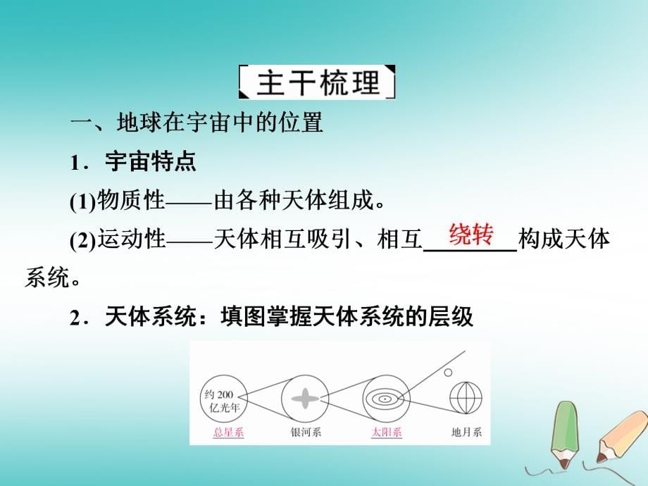 2019届高中地理一轮总复习 第1章 行星地球 1.1.2 地球的宇宙环境、太阳对地球的影响、地球的圈层结构课件 新人教版必修1_第5页