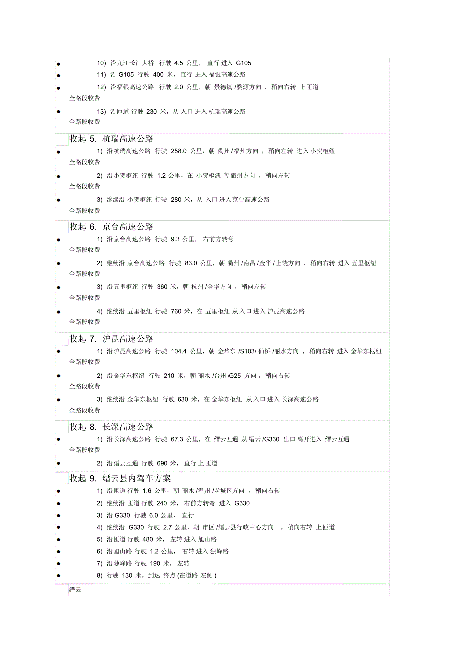 四川广元旺苍到浙江丽水缙云的自驾路线_第2页