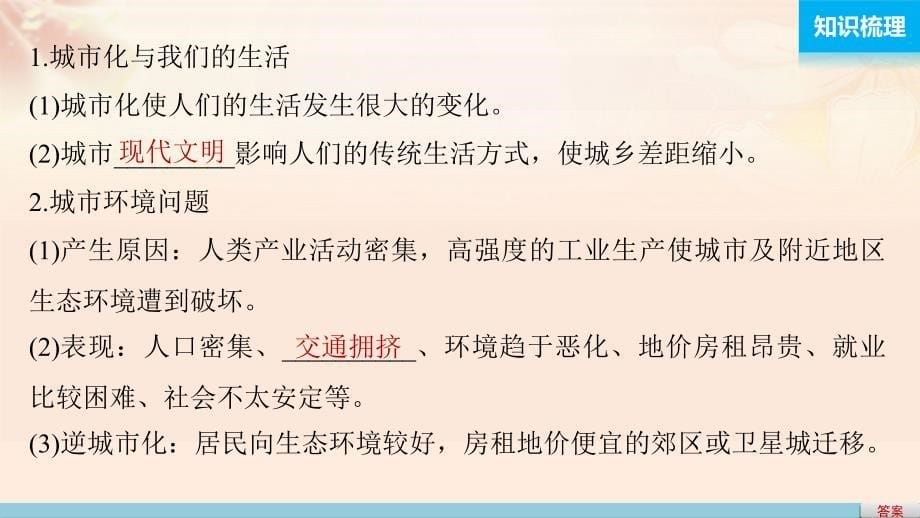 高考地理总复习  城市与环境 第_讲 城市化过程对地理环境的影响课件（必修）_第5页