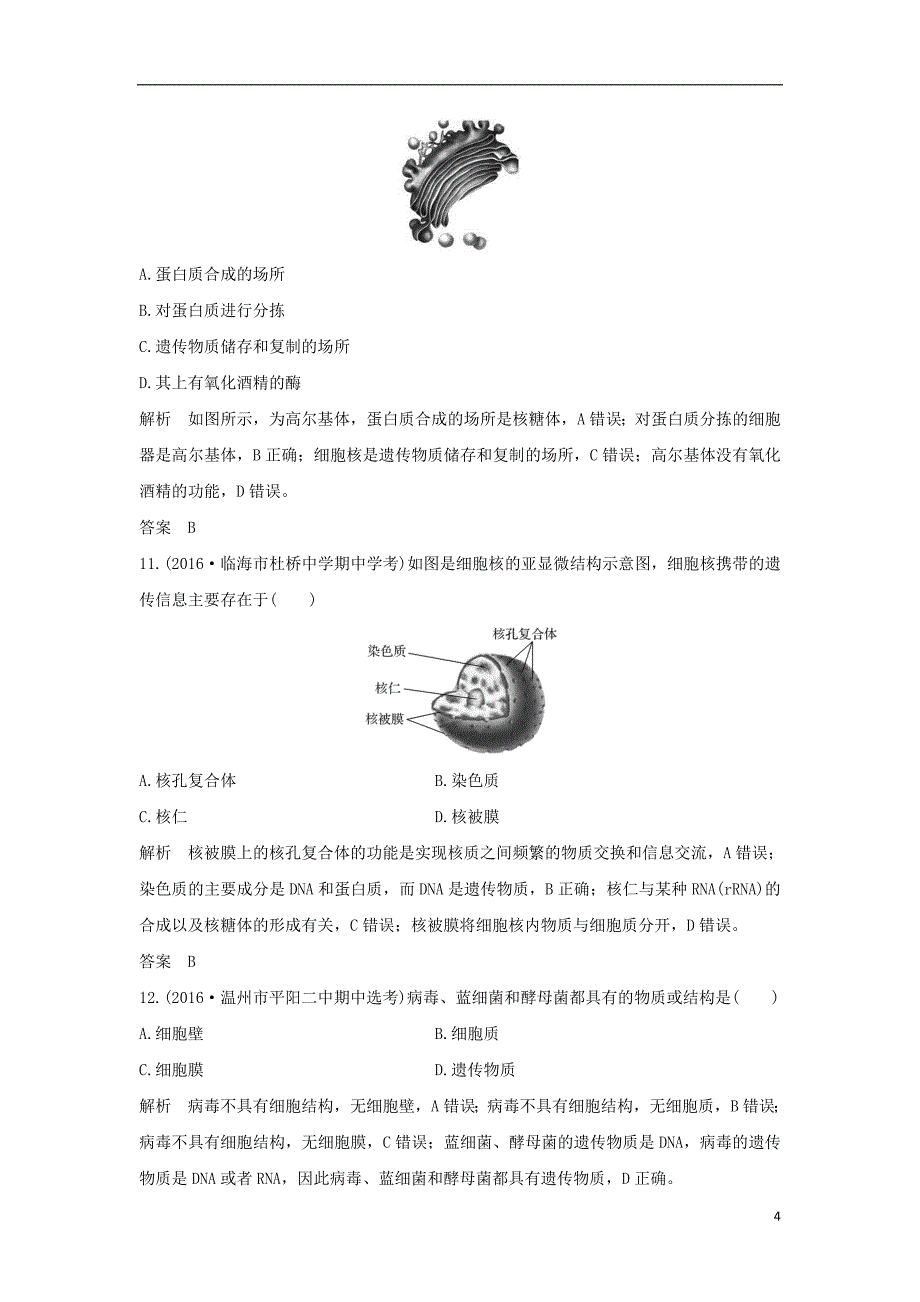 高考生物总复习 专题 细胞的分子组成与结构 第讲 细胞核、原核细胞_第4页