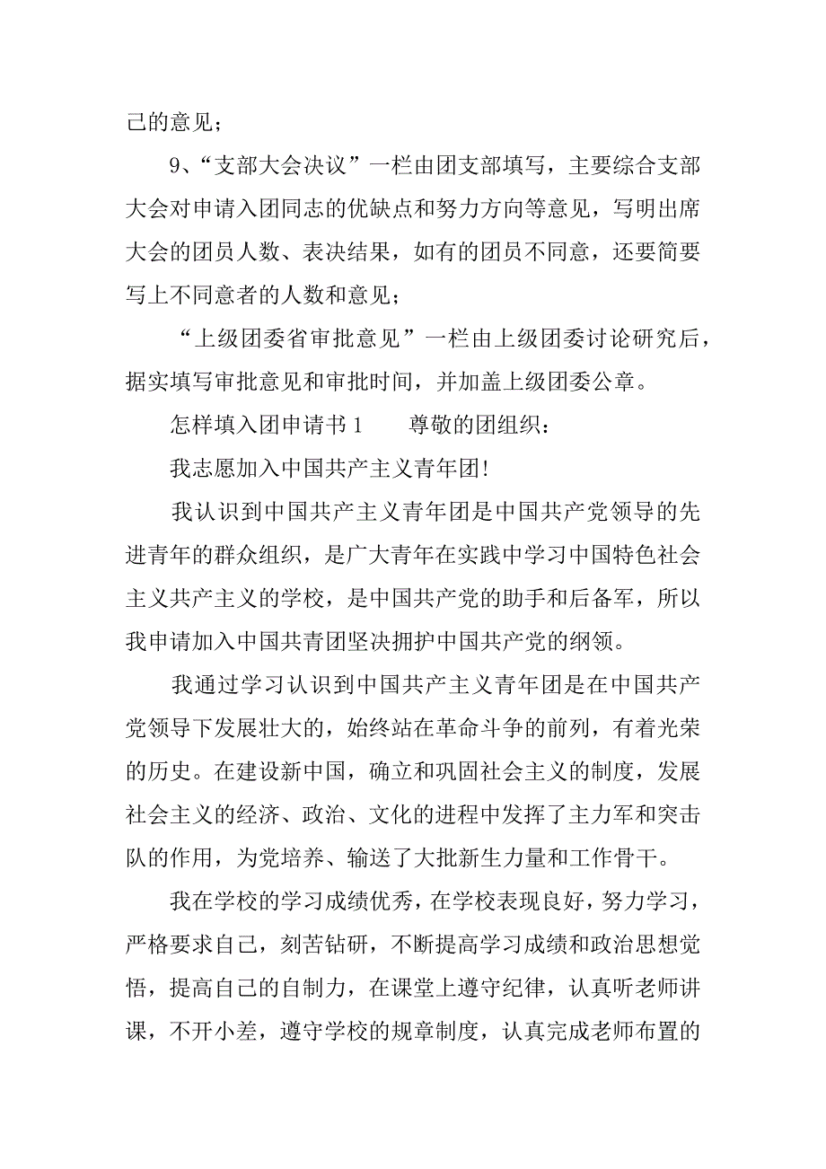 怎样填入团申请书.docx_第2页