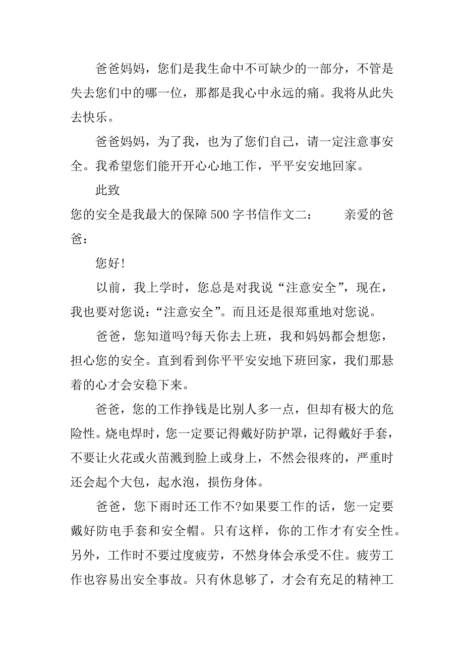 您的安全是我最大的保障500字书信作文.docx_第2页