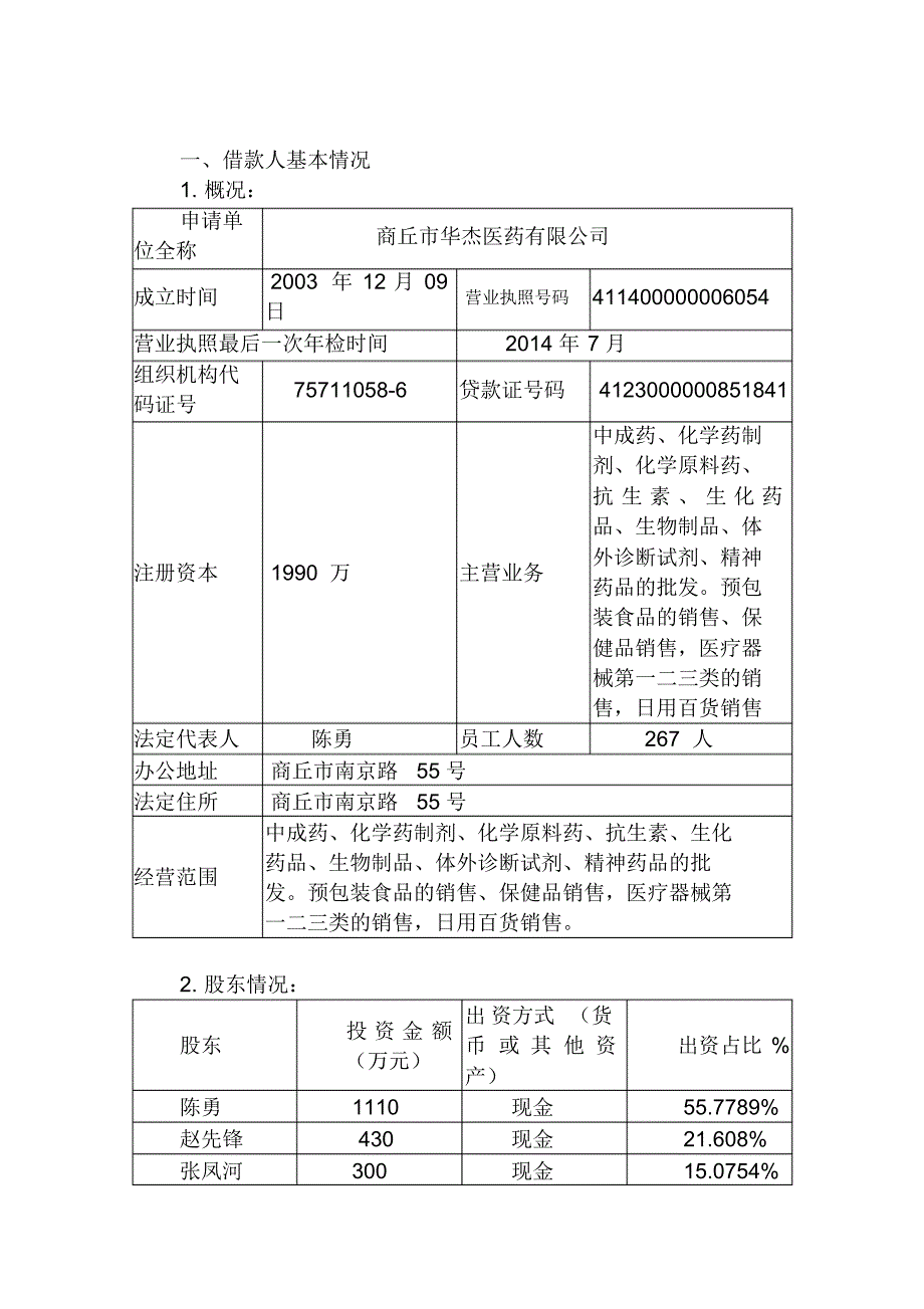 商丘市华杰医药承兑调查报告_第2页