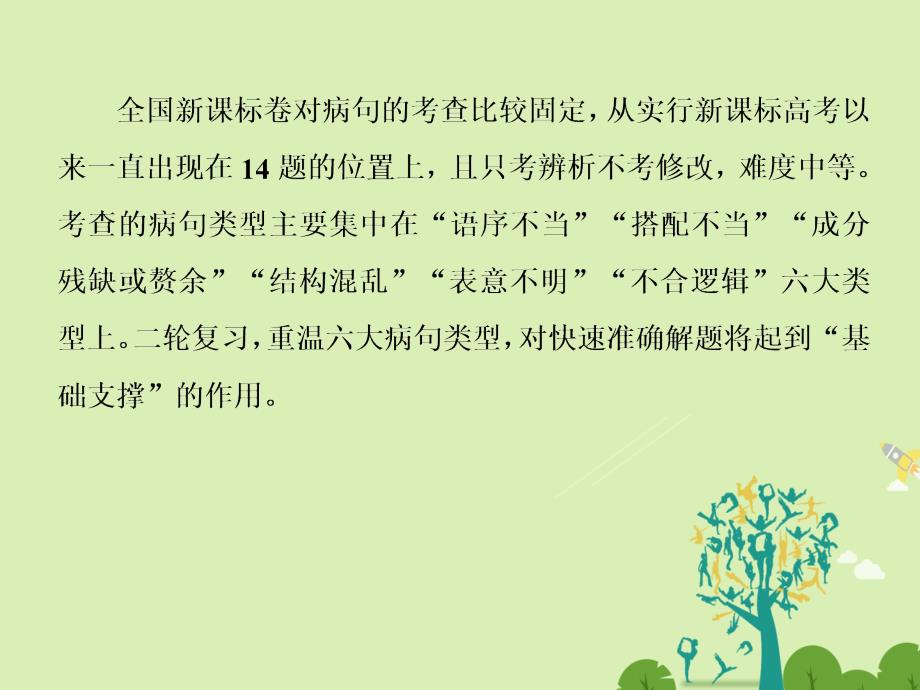 高考语文二轮复习 第一编 知识专题突破篇 专题八 病句辨析 绝招 压缩主干，理顺枝叶课件_第3页