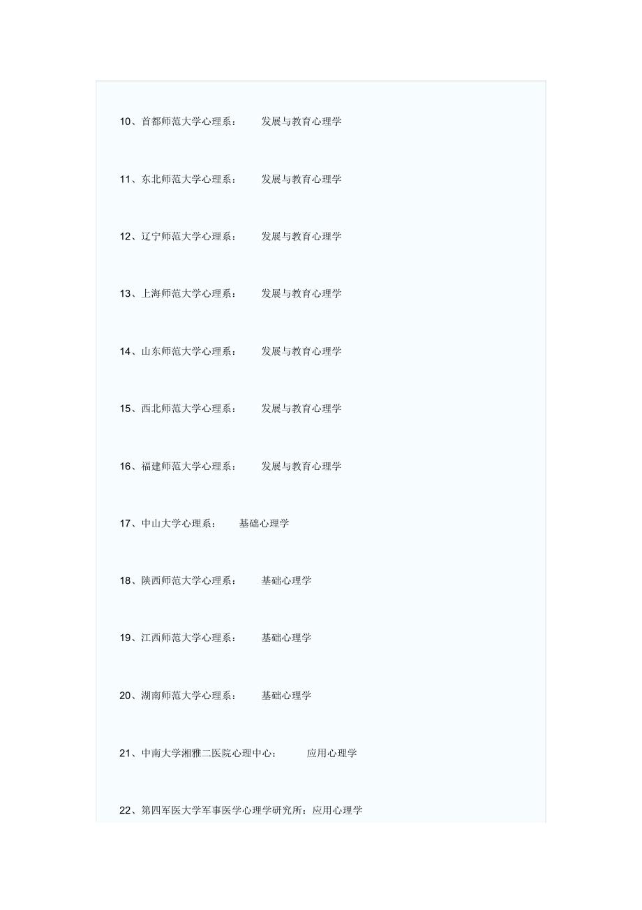 国内高校心理学博士、硕士点一览_第2页