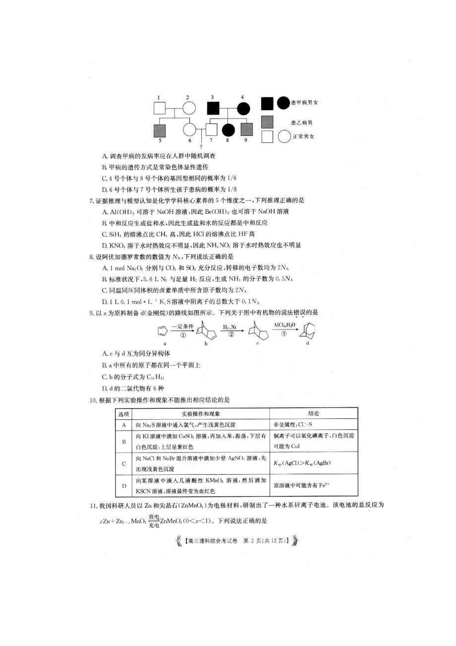 河北省2018届高三全真模拟考试理科综合试题 含答案_第2页