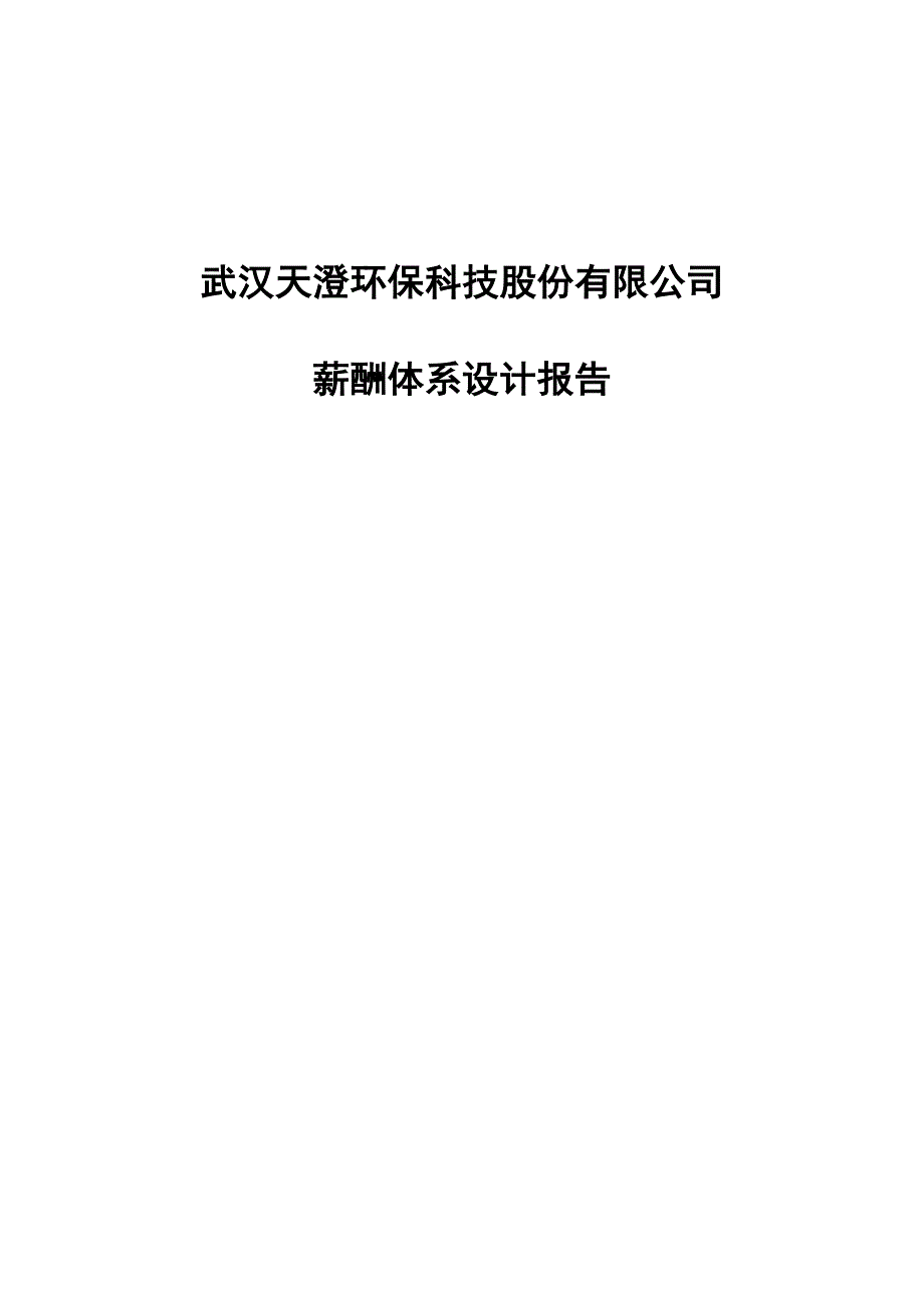 武汉XX环保科技股份有限公司薪酬体系设计报告54页_第1页