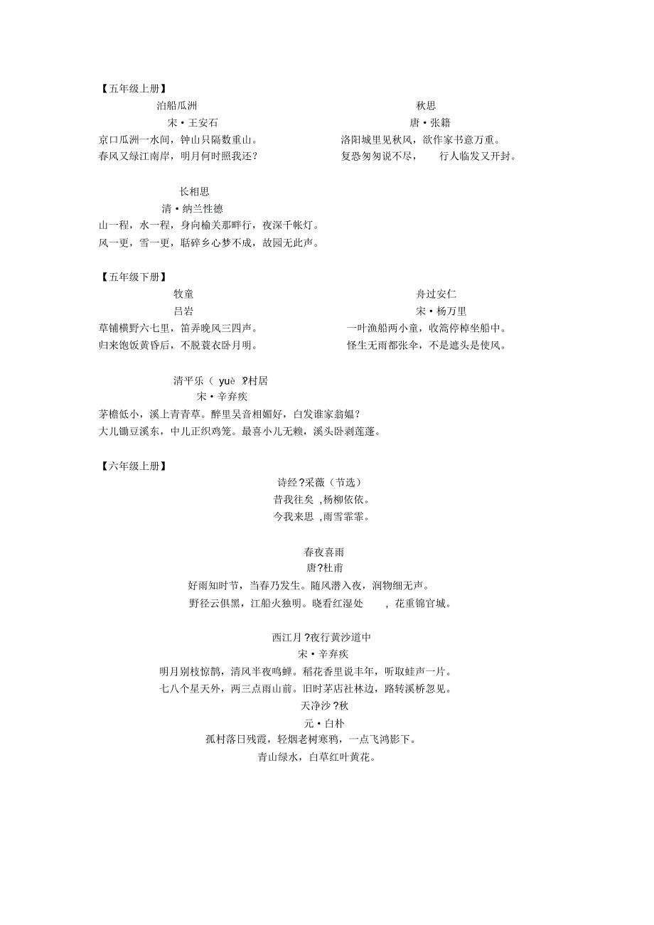 小学一到六年级古诗大全_第3页