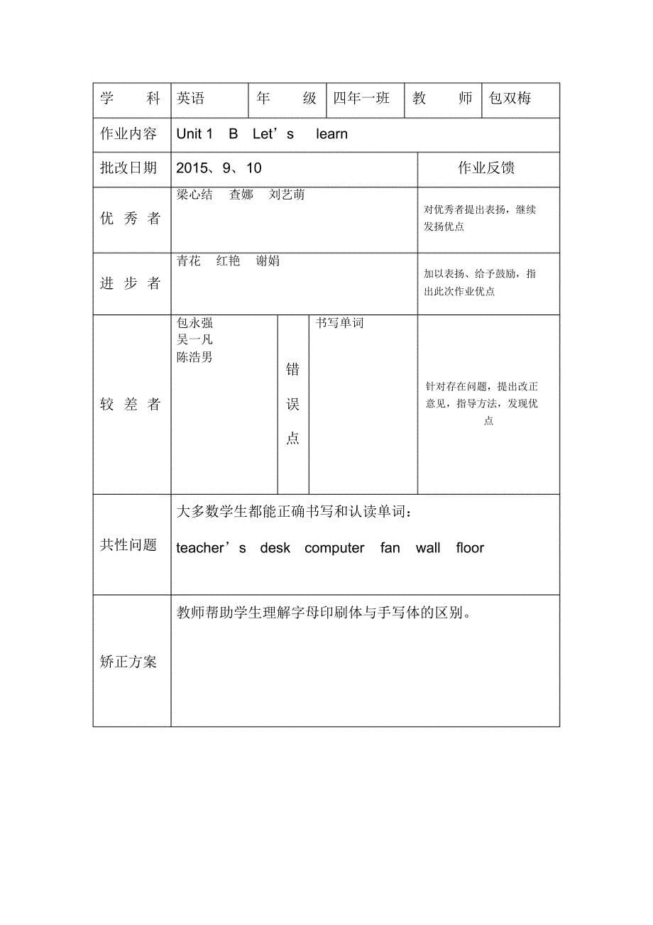 小学作业批改记录(上)_第5页