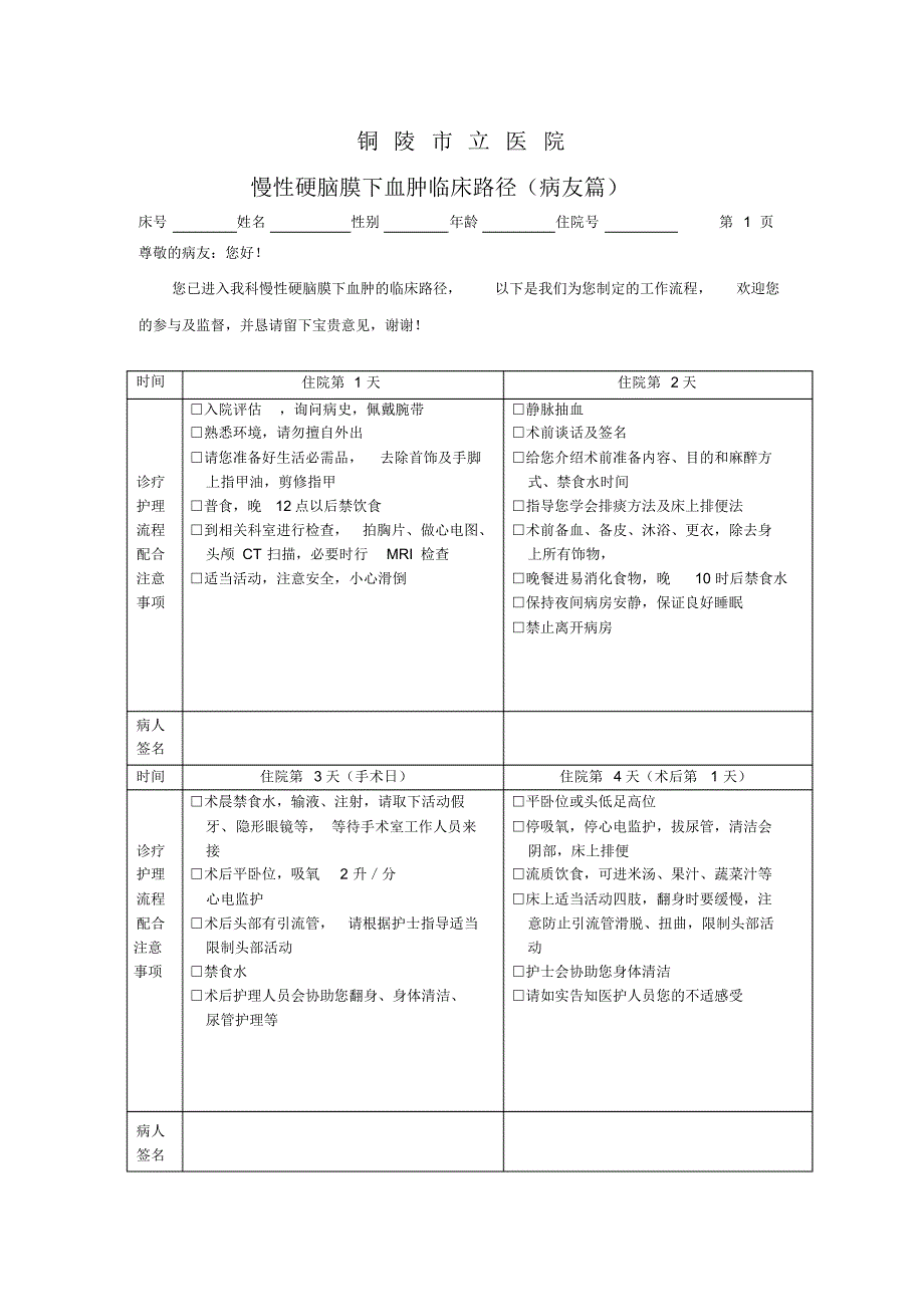 慢性硬脑膜下血肿临床路径(病友篇)_第1页