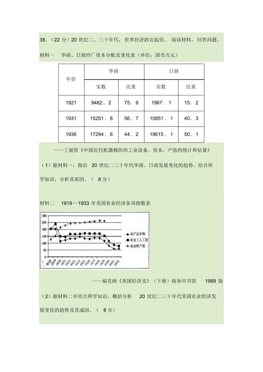 山东2015届高三文综历史模拟试题3_第4页