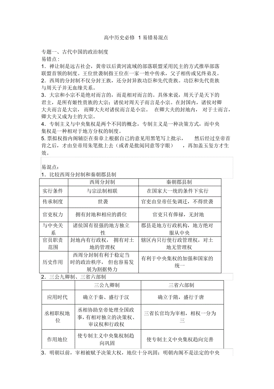 必修1易混易考易错点_第1页