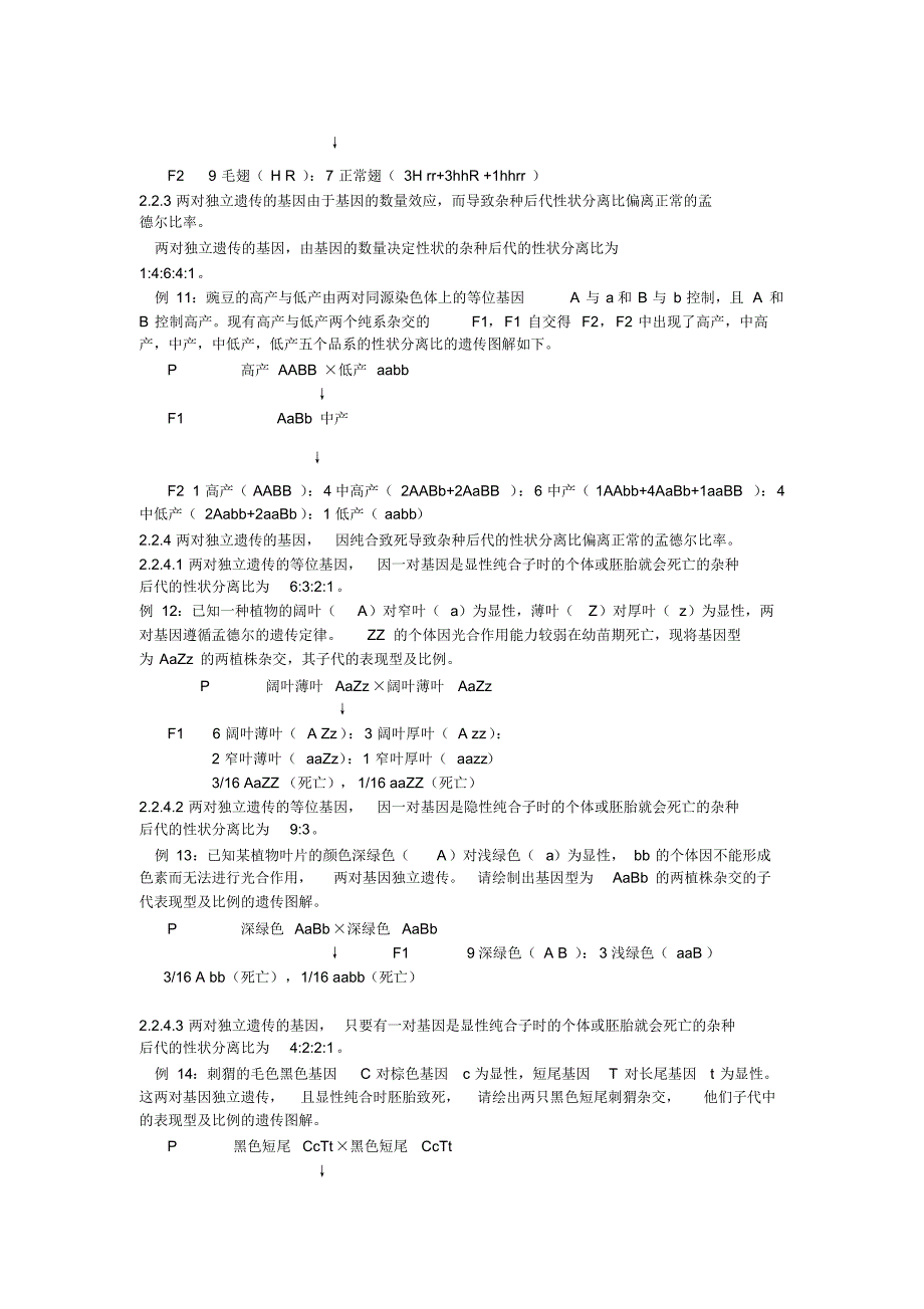 归纳几种性状分离比在解题中的应用_第4页