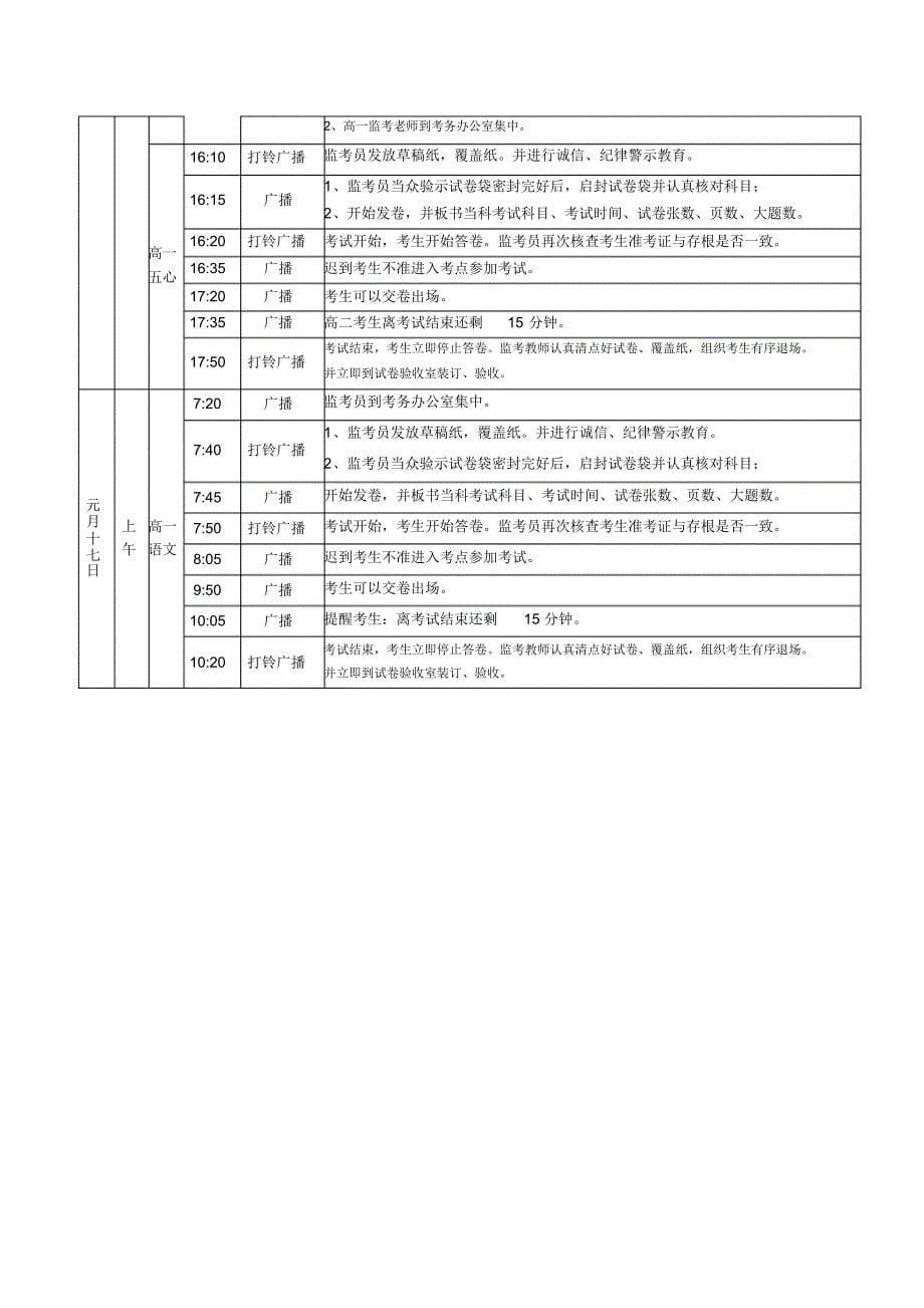 威宁县2016-2017学年度第一学期高一、二统考统一指令_第5页