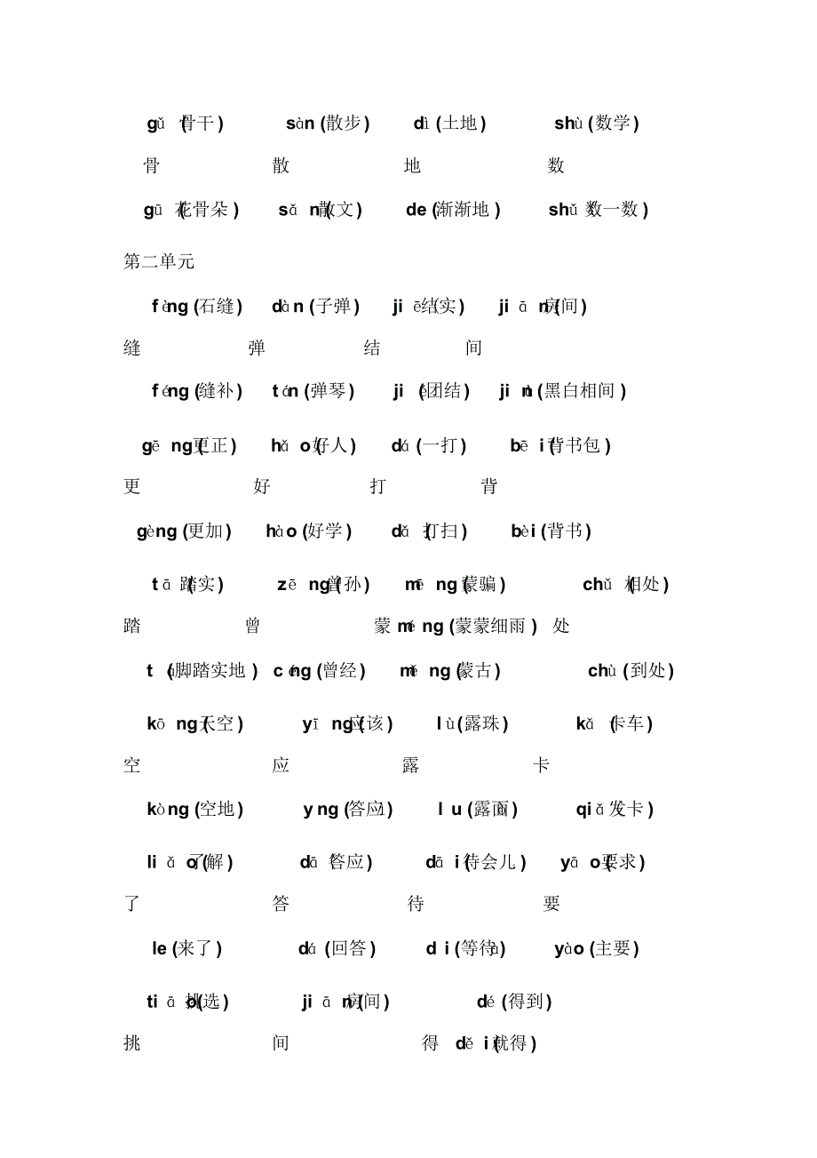 小学人教版语文二年级下册语文各单元知识点归纳和总结_第2页