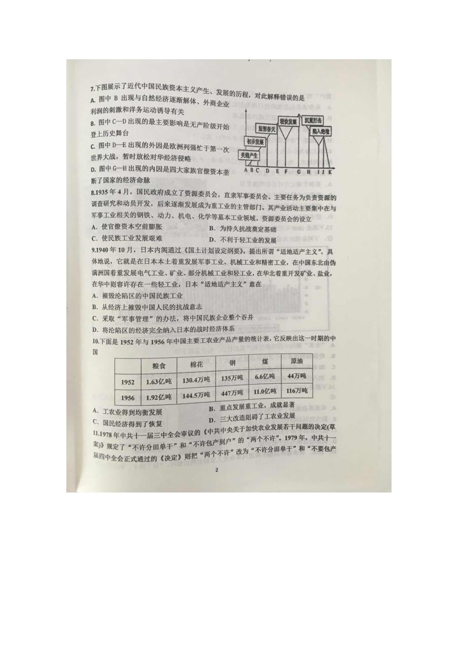 河北省廊坊市市级示范高中联合体2017-2018学年高一下学期第二次联考历史试卷 缺答案_第2页