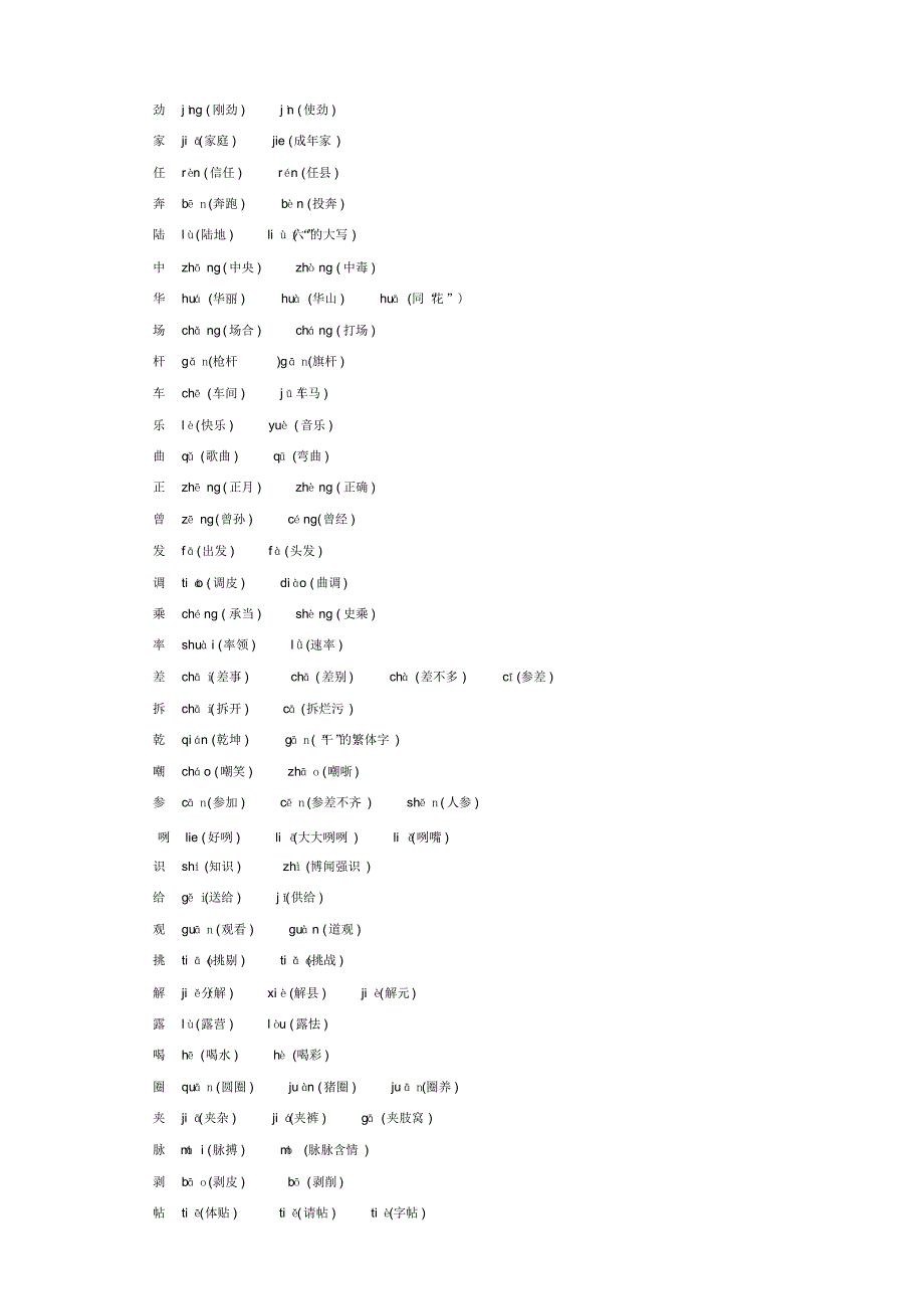 小学五年级下所有多音字_第2页