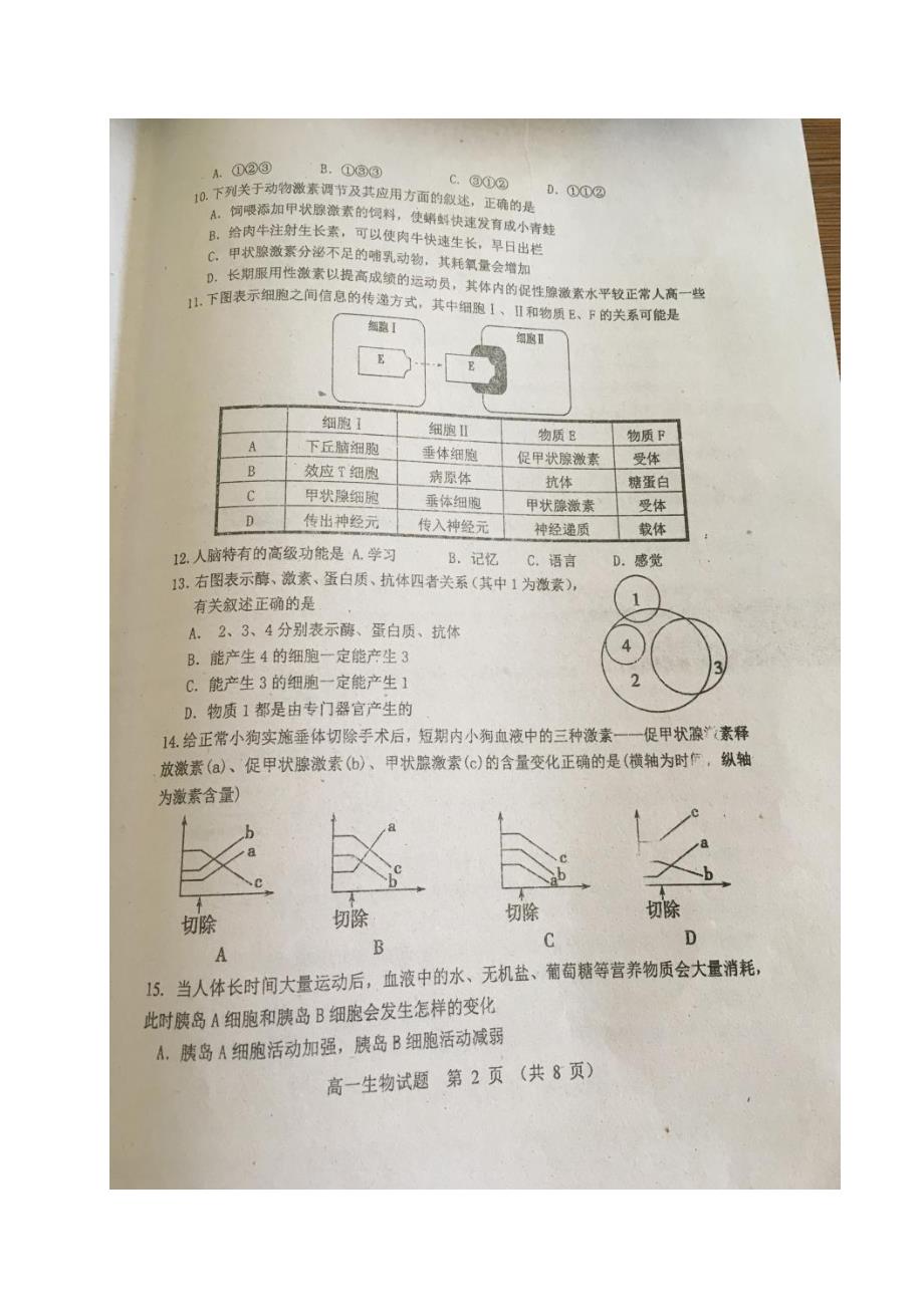 山东省昌乐县第一中学2017-2018学年高一下学期第二次月考生物试题 缺答案_第2页