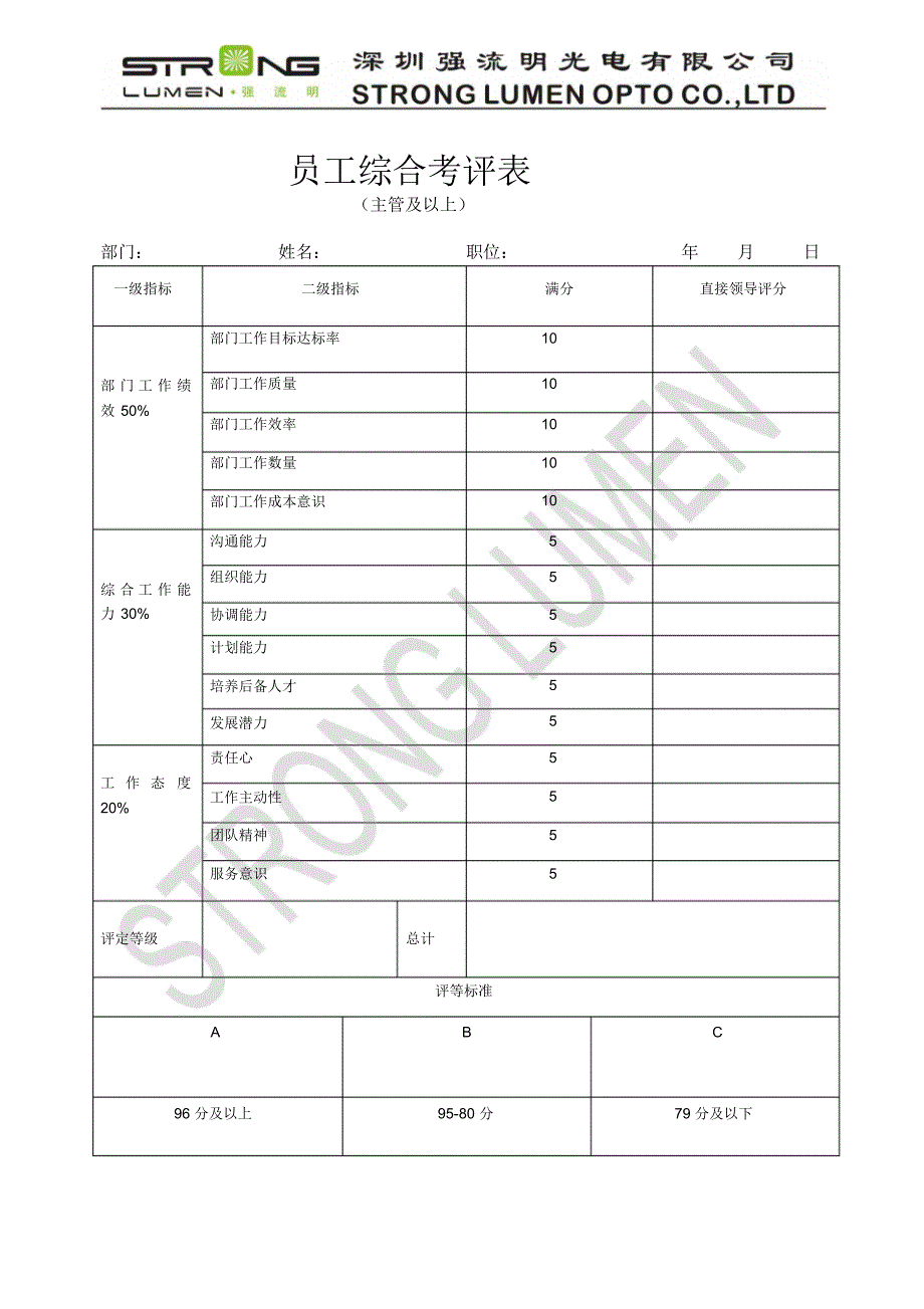 强流明光电有限公司2016年年终奖管理办法_第4页